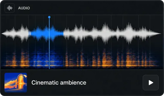 Audio node: cinematic ambience generated for the scene.